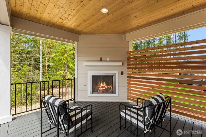 Deck and Outdoor Fireplace