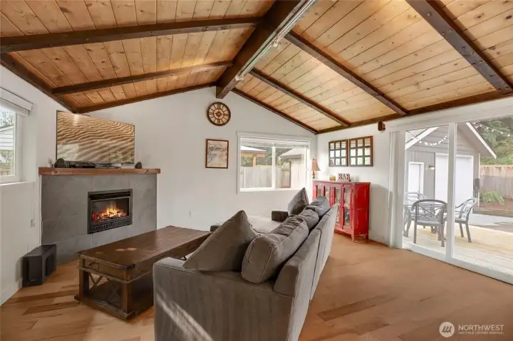 The gas fireplace is the perfect focal point for this space.