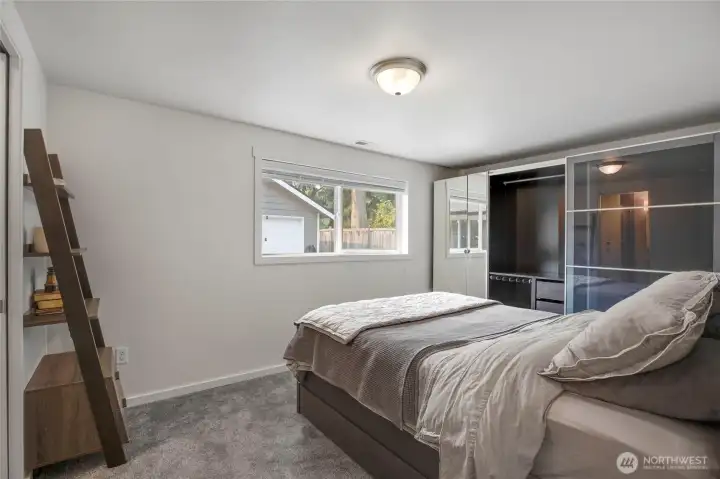 The primary bedroom has great size and comes complete with its own dedicated 3/4 bathroom for optimum privacy.  Also note that the large wardrobe is built in and will convey with the sale.  New carpet and paint!