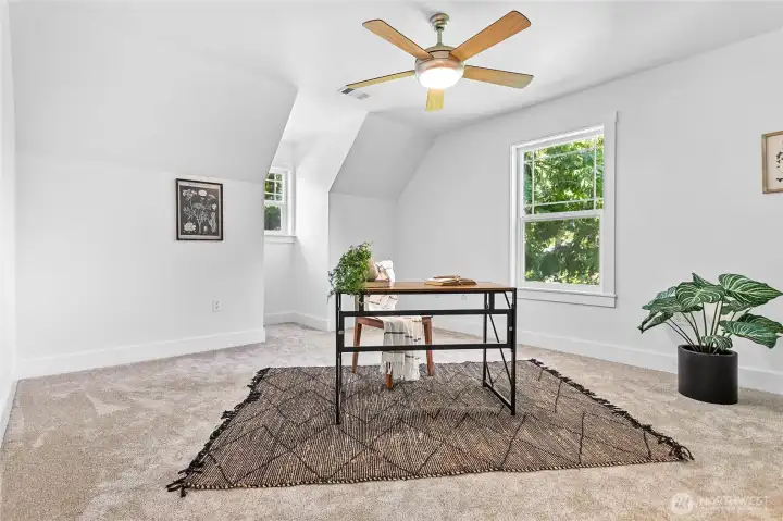 Staged as an office, but could also be a fully functioning bedroom.