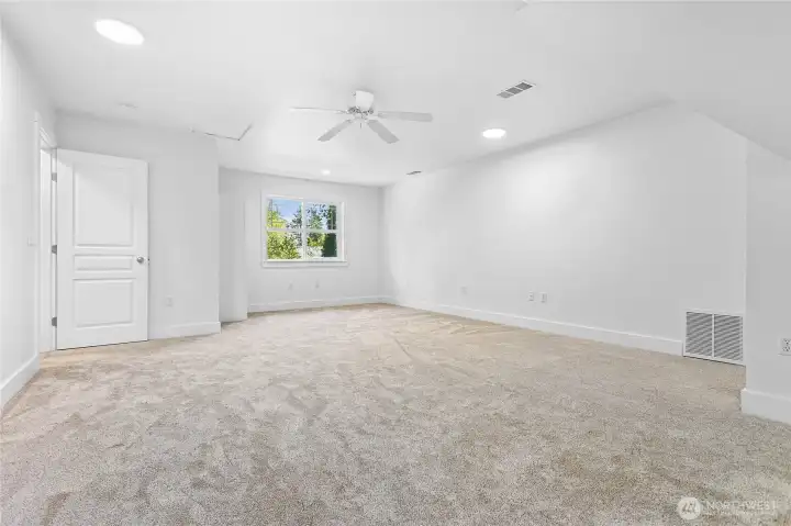 That's an attached armoire to the left of the window. A perfect closet!
