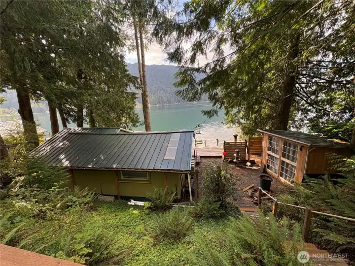 View of cabin from the road.