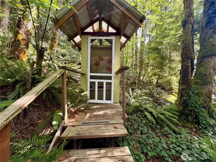 Outhouse on back lot- ultimate nature bathroom experience!