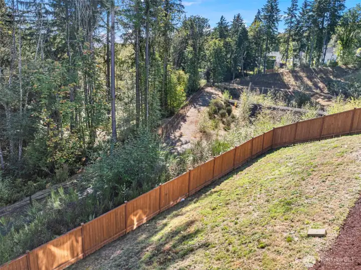 The home overlooks the Cushman Trail