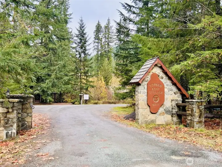 Entrance to Timberlane neighborhood. Water & road maintenance included in HOA dues.