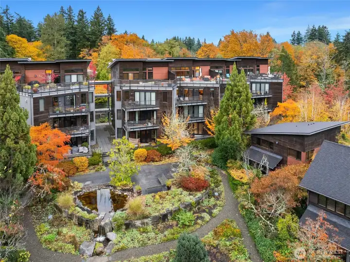 A look at B building on the right. this home is the upper 2 levels of the middle home