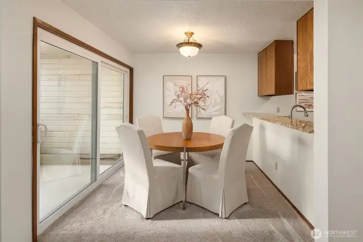 Dining room opens to covered deck