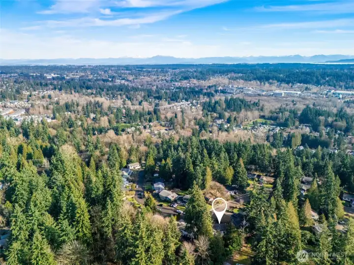 Looking East toward the Cascades and can be seen from the front of the home.