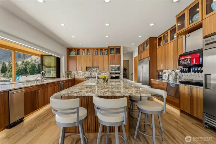 Soda fountain, ice machine and wetbar, 3 separate sinks
