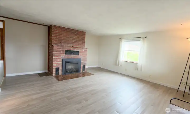 Entry Living Room with Fire place