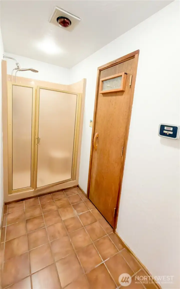 Master Bathroom Shower and Sauna access.