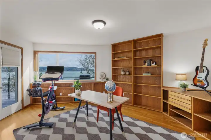 Dedicated office with sweeping views and deck access!