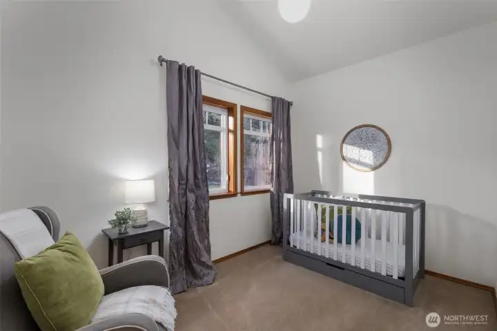 Bonus room with vaulted ceiling nearby upper primary! Office, nursery, hobby room?