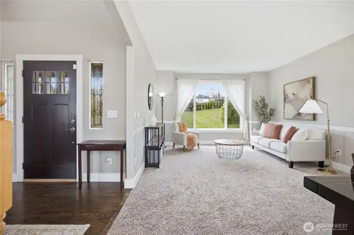 Living room near main entry of the home