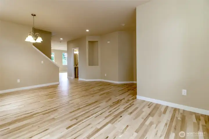 View Of Formal Dining through Kithen & Family Room.