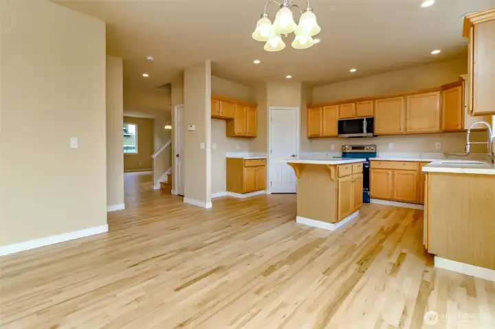 View Breakfast nook Through Kitchen .