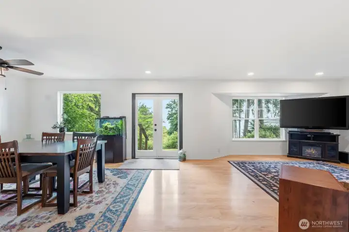 French doors out to the back yard.