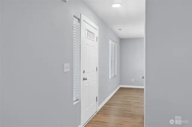 Classic white door trim and molding throughout the entire home.