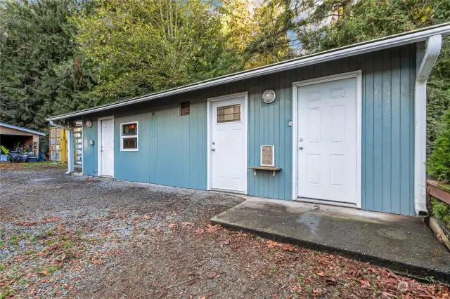 Garage converted to kennels and work area