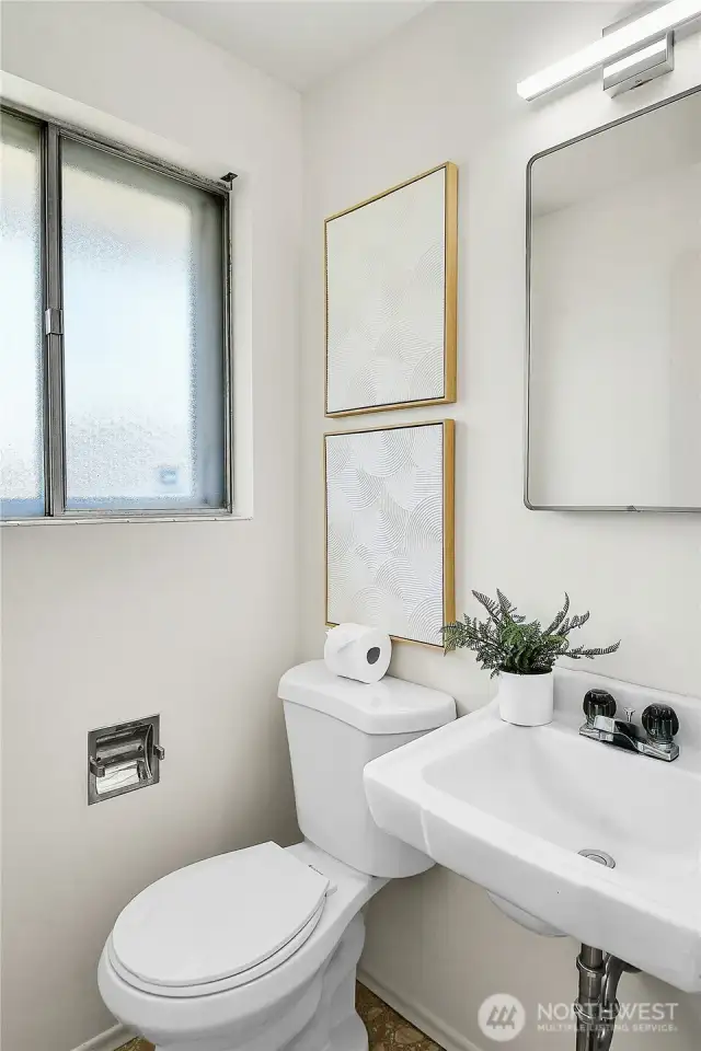 half bath off of the family room