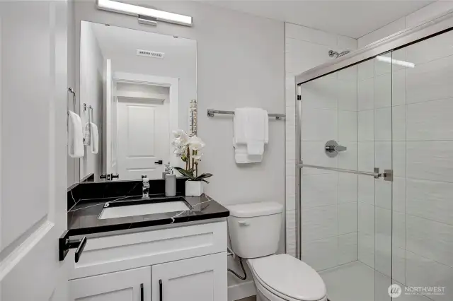 Connected bathroom on main floor (Model Home Lot C101)