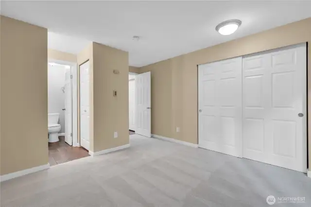 The primary bedroom features a private bath.