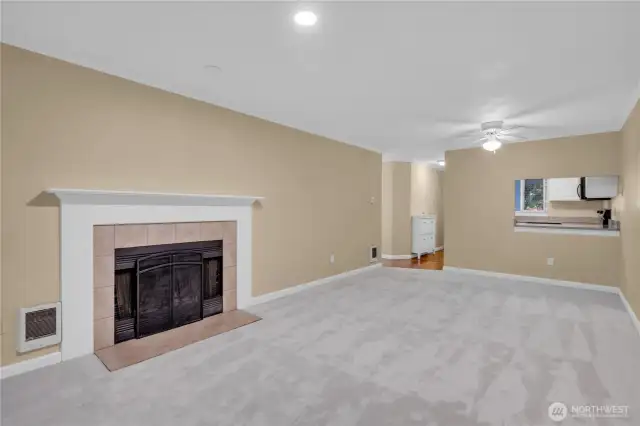 The living and dining areas connect seamlessly for easy flow gatherings.