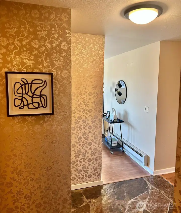Beautiful slate entry to this updated unit.