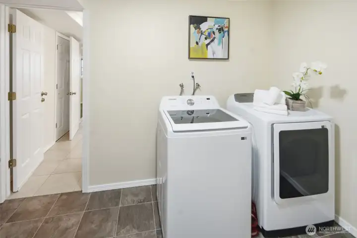 Basement laundry room accessed from the recreation room and the basement apartment.