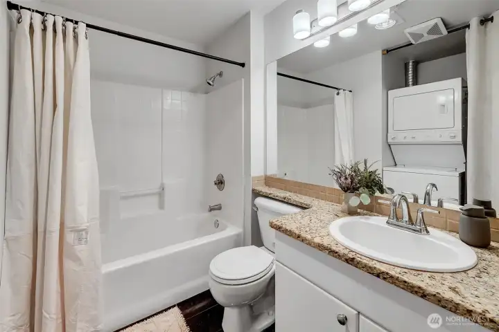 Full bath with a tub for soaking