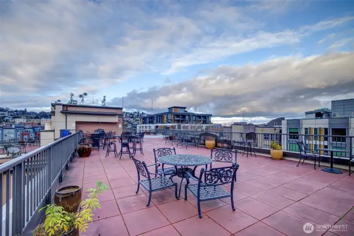 Such a spacious deck to gather with friends, work outside, read...