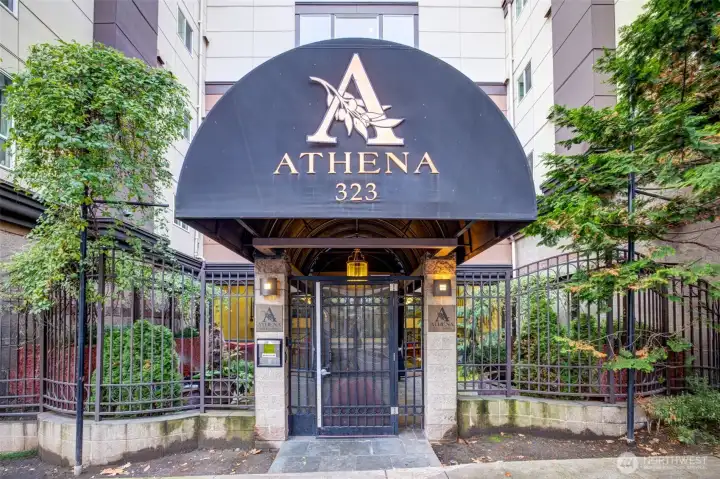 Welcome to The Athena. Secure entrance and onsite management.