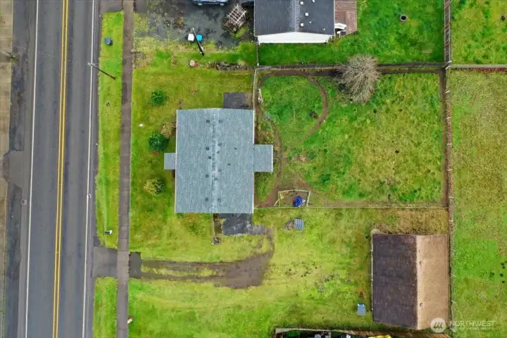 Aerial view directly above.