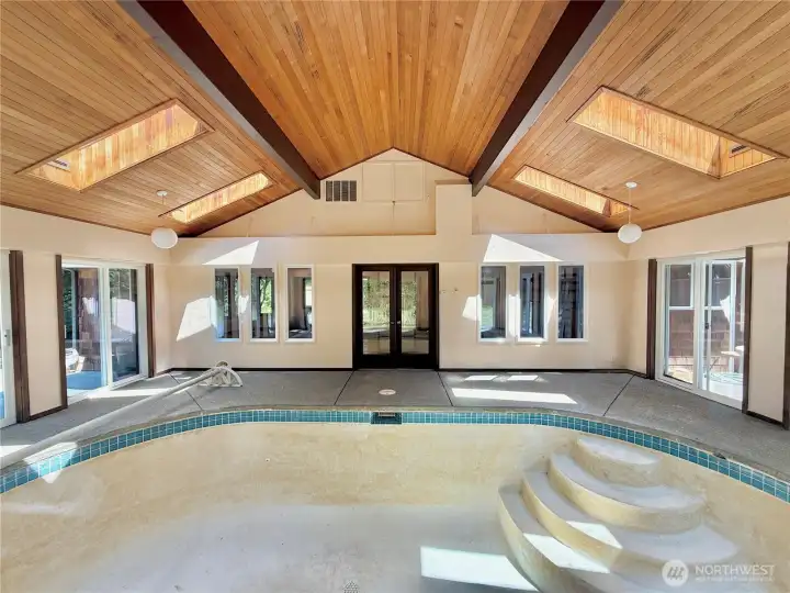 Covered indoor pool area