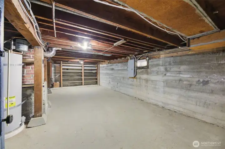 Massive basement holds tremendous potential: perfect for a studio, workshop, lounge, or hobby space.