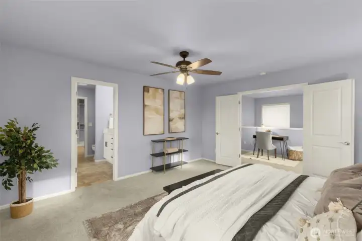 master w/ ensuite, french doors & walk-in closet