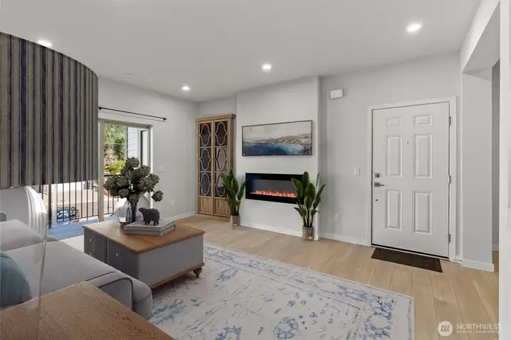 Cozy fireplace for chilly nights.