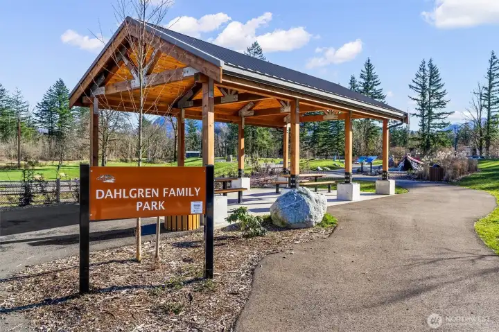 Great park at the far end of the complex.