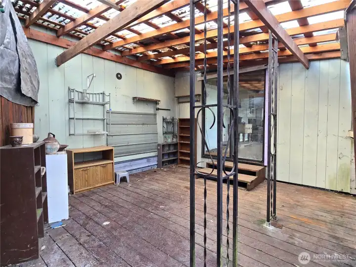 Deck off enclosed porch