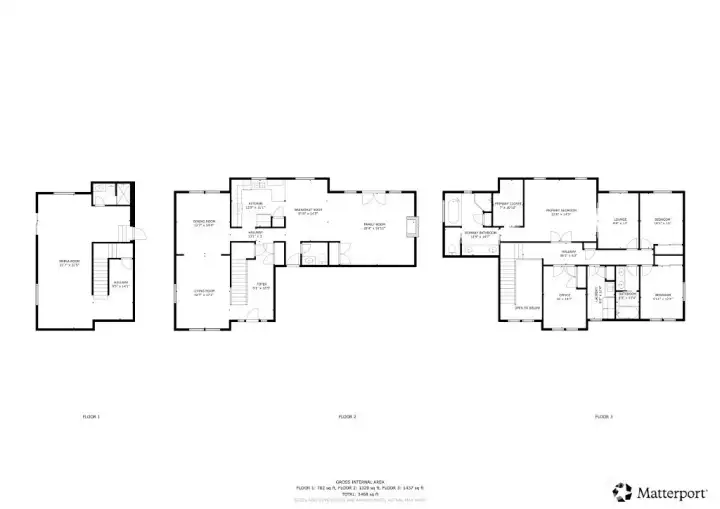Floor Plan- Please note that plan lists Floor 1 as the basement level of the home. Second floor is the first floor. 3rd floor is the second floor.