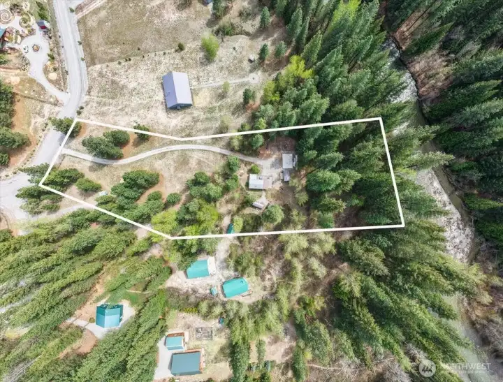 The Entiat River is right on the other side of the property.