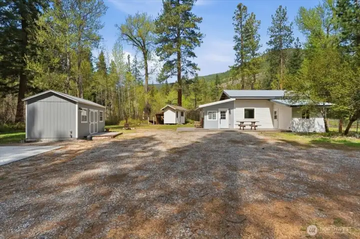 3rd outbuilding to the left.