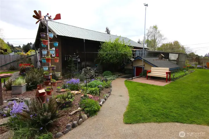 That little roofed structure is your very own Root Cellar, for cold storage all year-round.