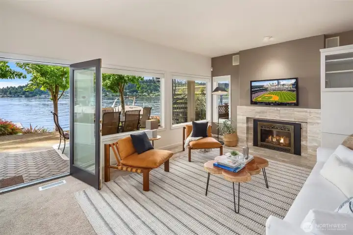 The lower level living room creates a great gathering space and opens out to your backyard retreat. The lower level living room creates a great gathering space and opens out to your backyard retreat.