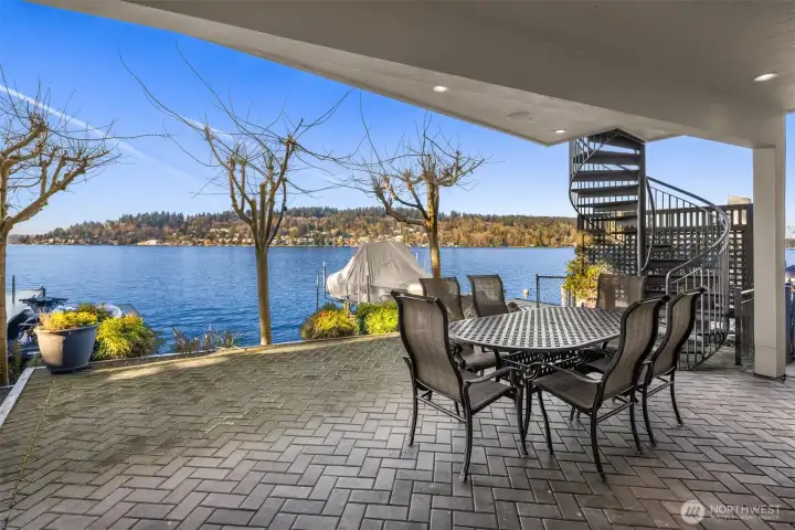 A covered patio space for perfect for al fresco dining.