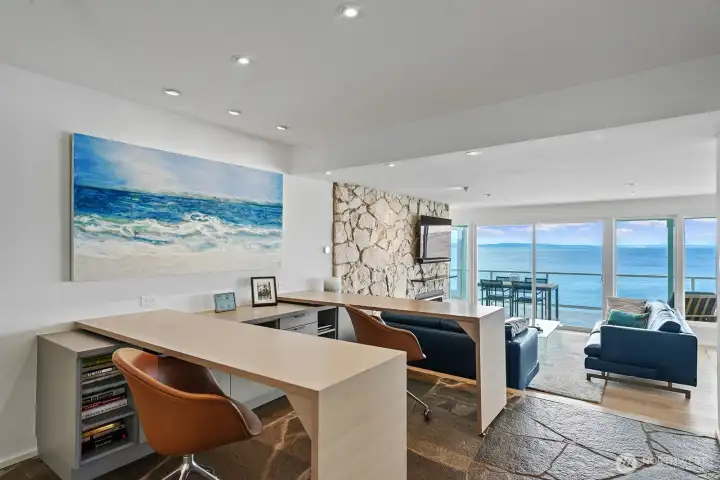 Superb views from the entry/flex space. This could also become a sitting area family room.