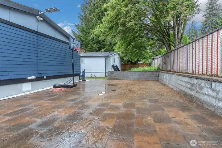 Private back patio