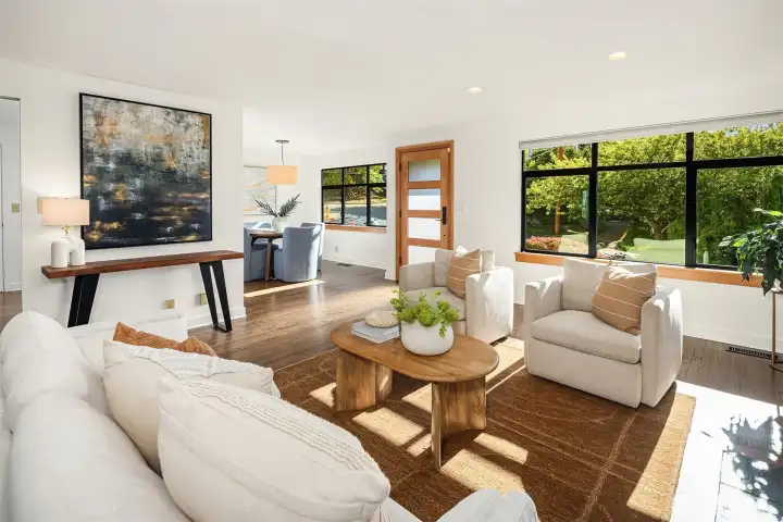So much westerly natural light from these new Milgard windows So much westerly natural light from these new Milgard windows