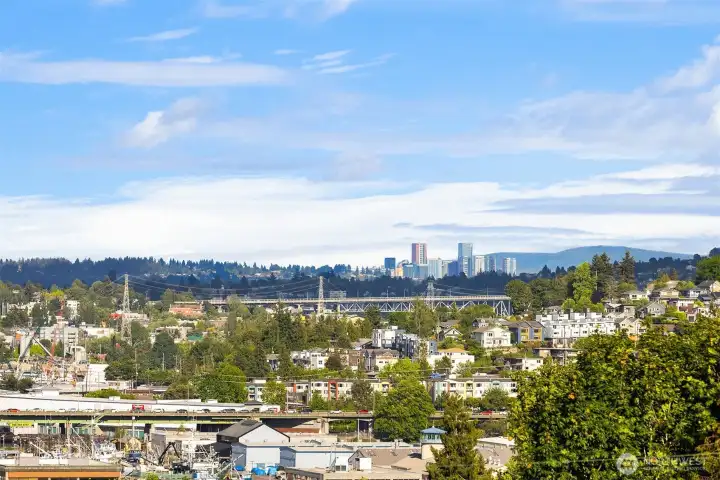 See the Bellevue skyline and the Cascades See the Bellevue skyline and the Cascades