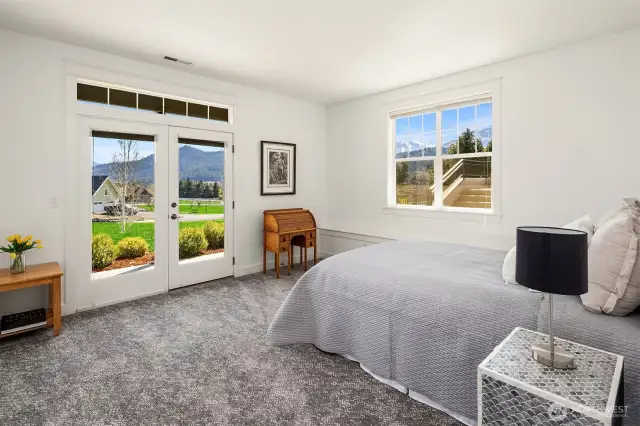 Bedroom with French Doors to outside